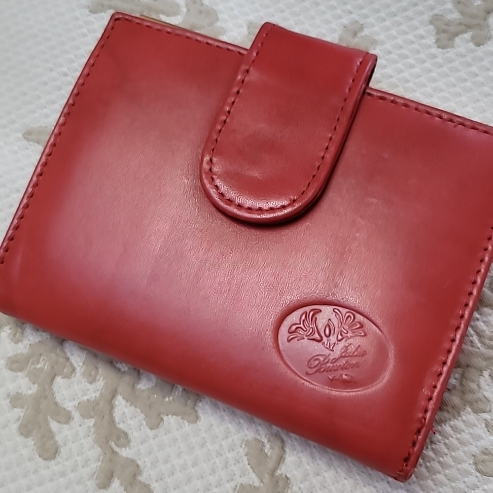 Julia Buxton Heiress Red Leather Double Cardex Wallet, NWOT